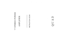 Quad 77 - Owners Manual